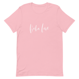 Pink S Boba Love Script Shirt