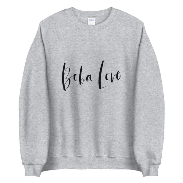 Sport Grey S Boba Love Script Sweatshirt