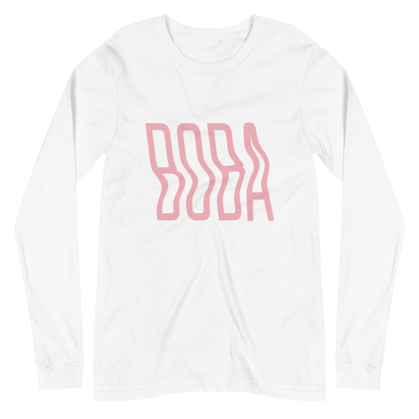 White XS Distorted Boba Long Sleeve Shirt