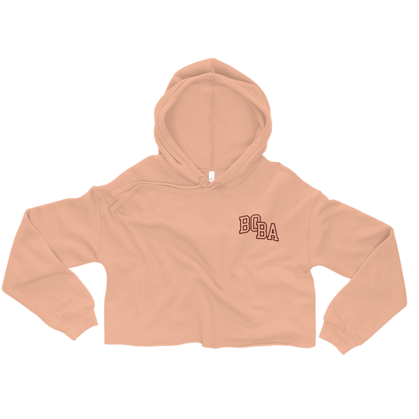 Peach S Embroidered College Letters Crop Hoodie