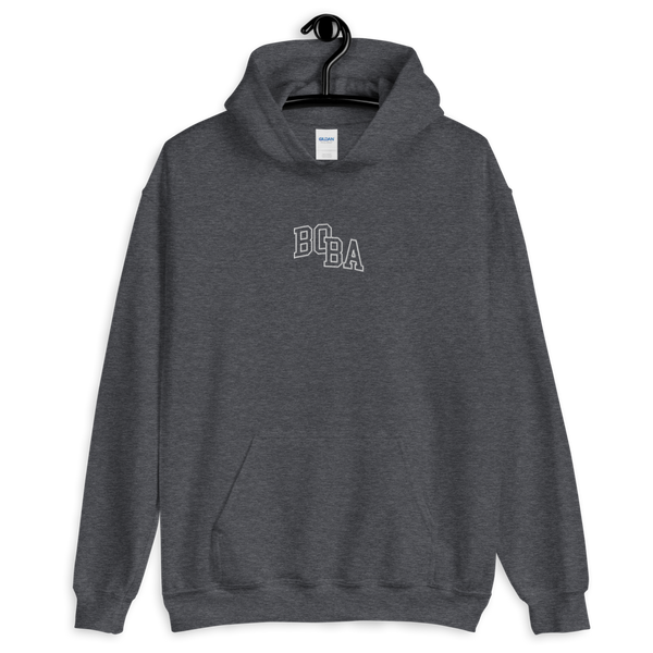 Dark Heather S Embroidered College Letters Hoodie