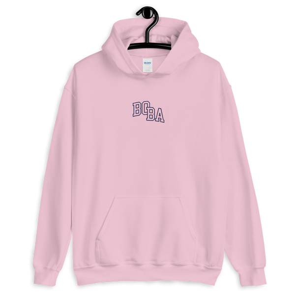 Light Pink S Embroidered College Letters Hoodie
