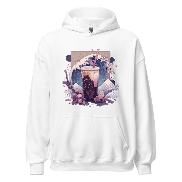 White S The Great Boba Wave Hoodie