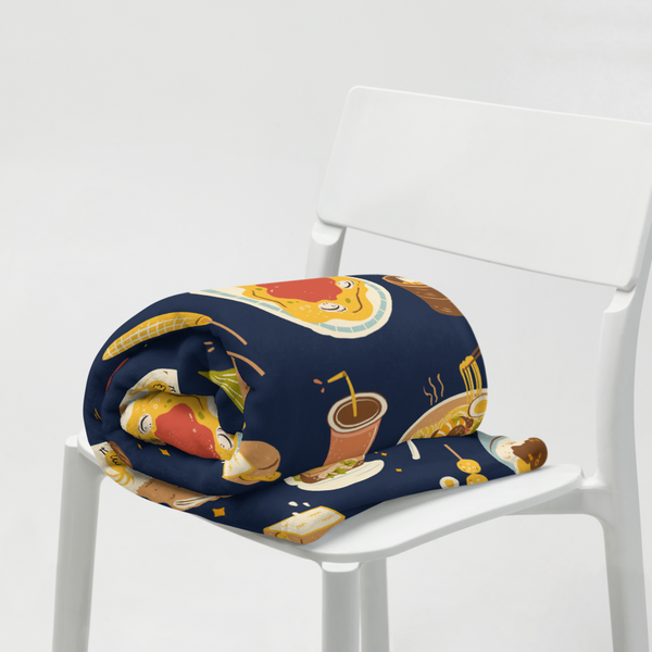 Snacks in Taiwan Throw Blanket (Midnight)