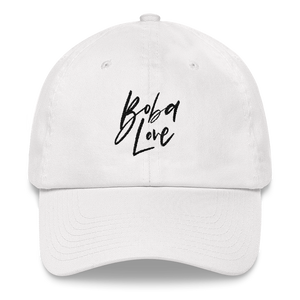 White Boba Love Dad Hat