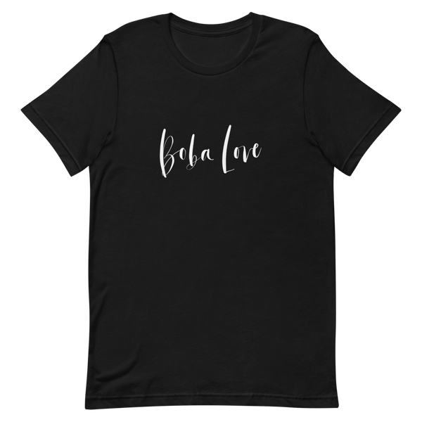 Black XS Boba Love Script Shirt
