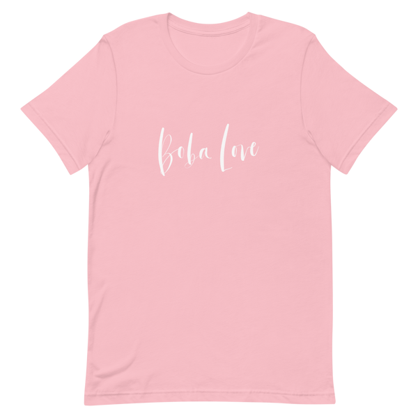 Pink S Boba Love Script Shirt