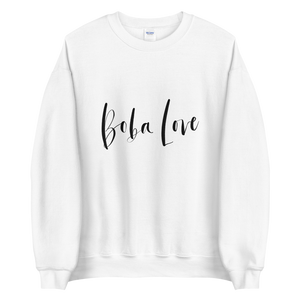 White S Boba Love Script Sweatshirt