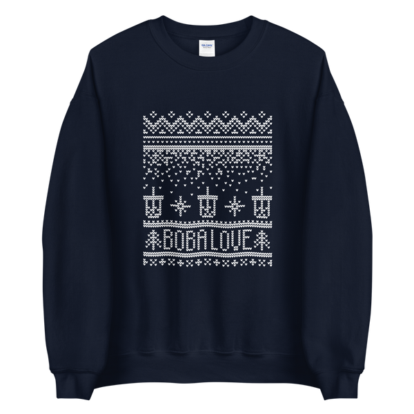 Navy S Boba Ugly Christmas Sweater