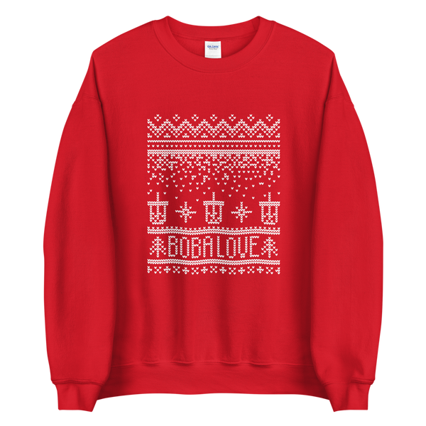 Red S Boba Ugly Christmas Sweater