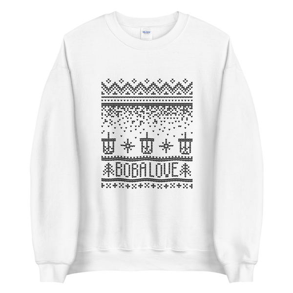 White S Boba Ugly Christmas Sweater