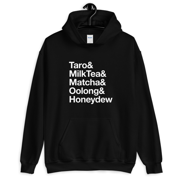 Black S Bubble Tea Flavors Hoodie