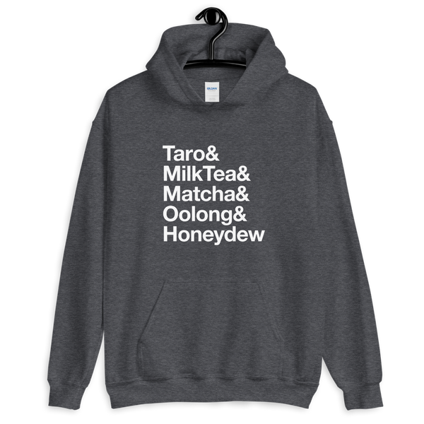 Dark Heather S Bubble Tea Flavors Hoodie