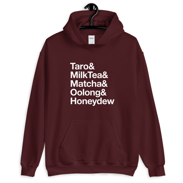 Maroon S Bubble Tea Flavors Hoodie