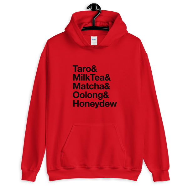 Red S Bubble Tea Flavors Hoodie