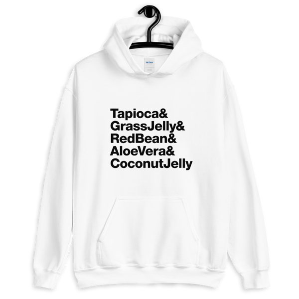 White S Bubble Tea Toppings Hoodie