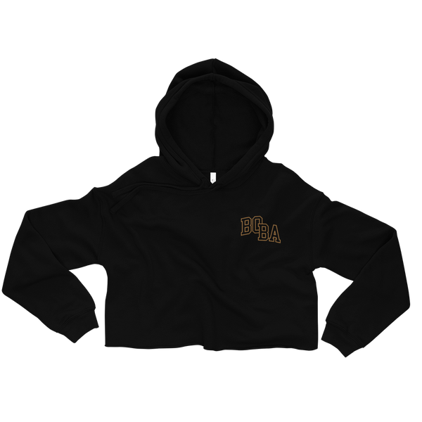  Embroidered College Letters Crop Hoodie