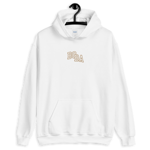 White S Embroidered College Letters Hoodie