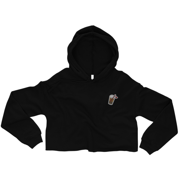  Embroidered Icon Crop Hoodie