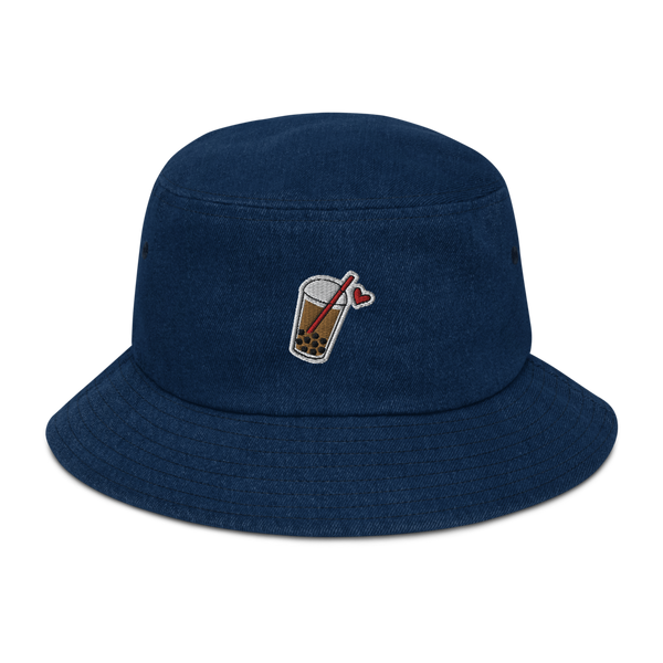 Classic Denim Embroidered Icon Denim Bucket Hat