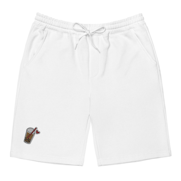 White S Embroidered Icon Fleece Shorts