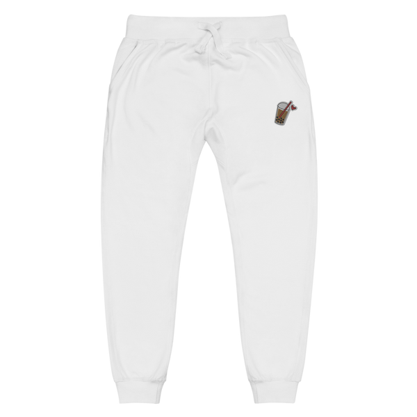 White XS Embroidered Icon Fleece Sweatpants