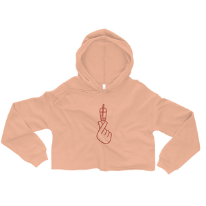 Peach S I Love Bubble Tea Crop Hoodie