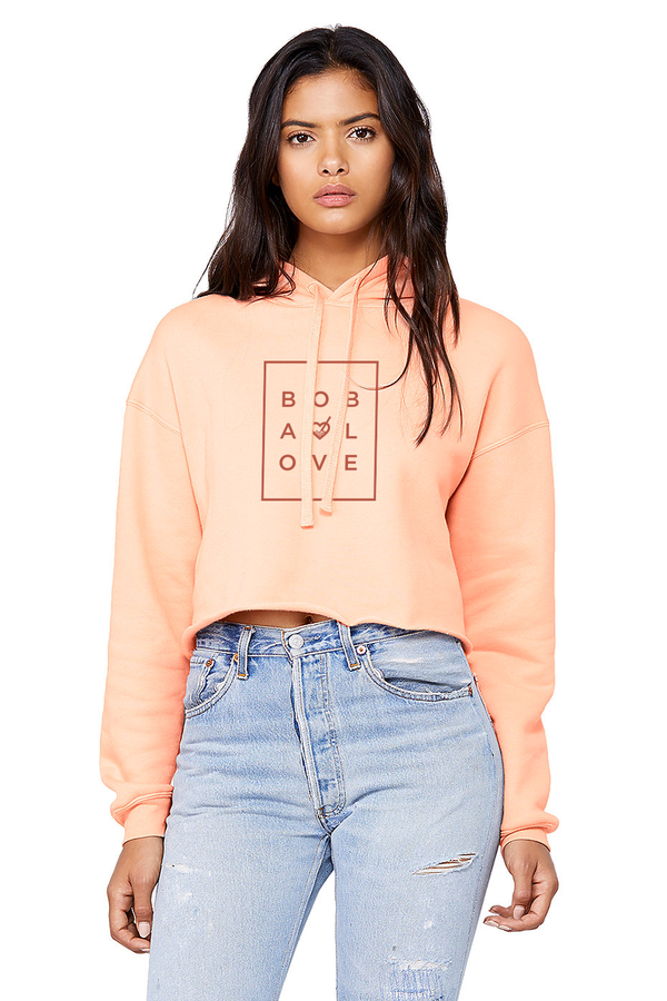  Letter Grid Crop Hoodie