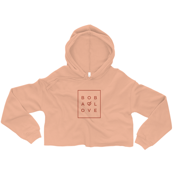 Peach S Letter Grid Crop Hoodie