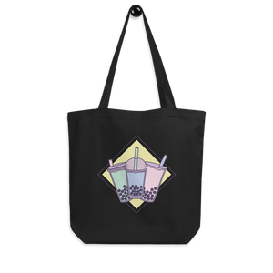 Black Pastel Boba Trio Tote Bag