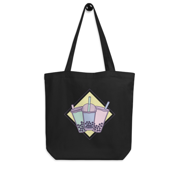 Black Pastel Boba Trio Tote Bag